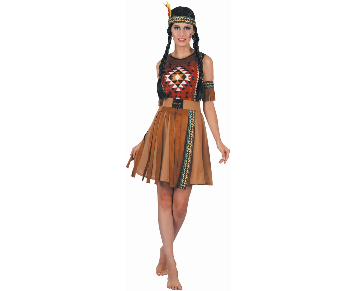 Role play-set for adult Indian Girl (headpiece, dress, belt, armbands), size S